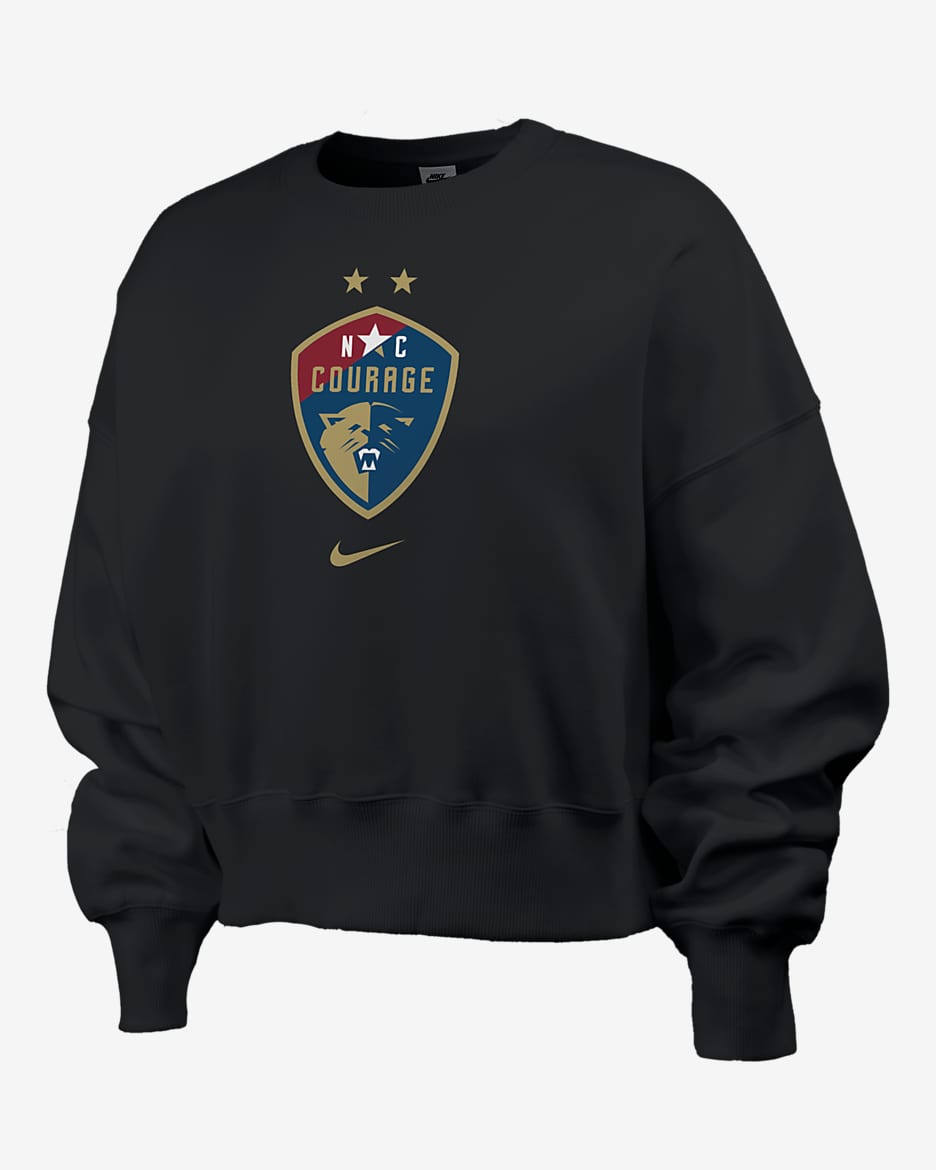 Sudadera de cuello redondo Nike de la NWSL para mujer North Carolina Courage Club Fleece - Negro