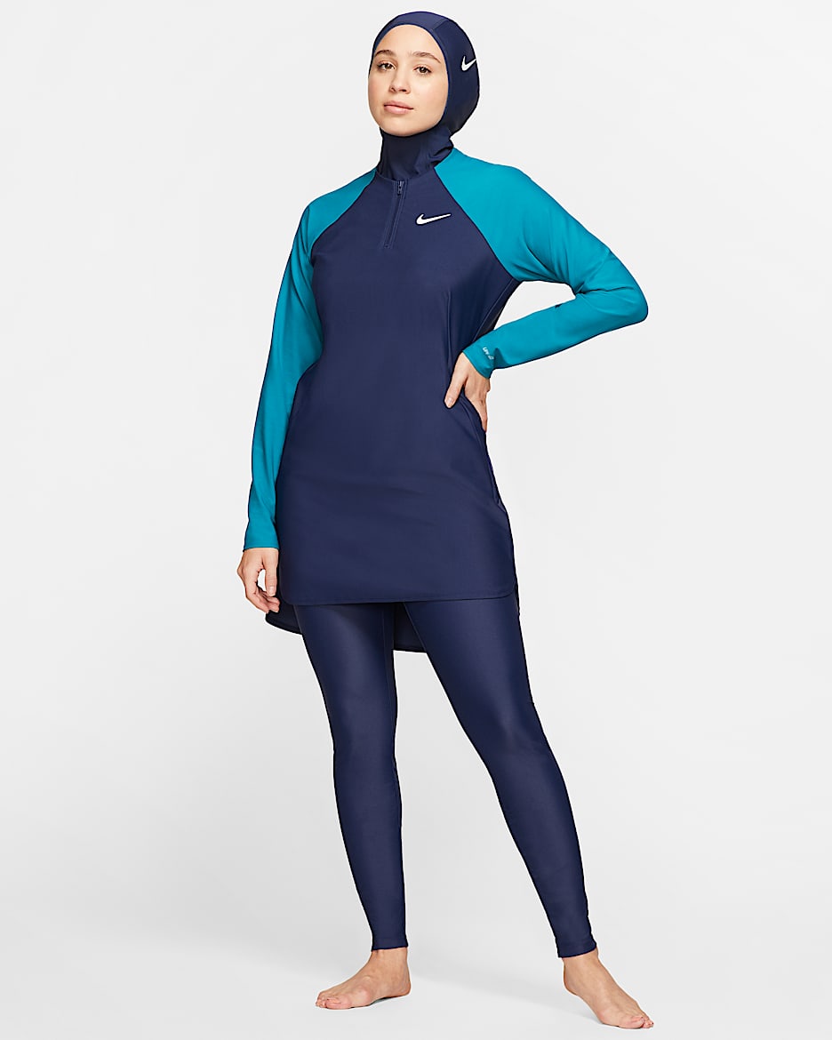 Pantalones entallados para nadar de protección completa para mujer Nike Victory - Azul marino medianoche