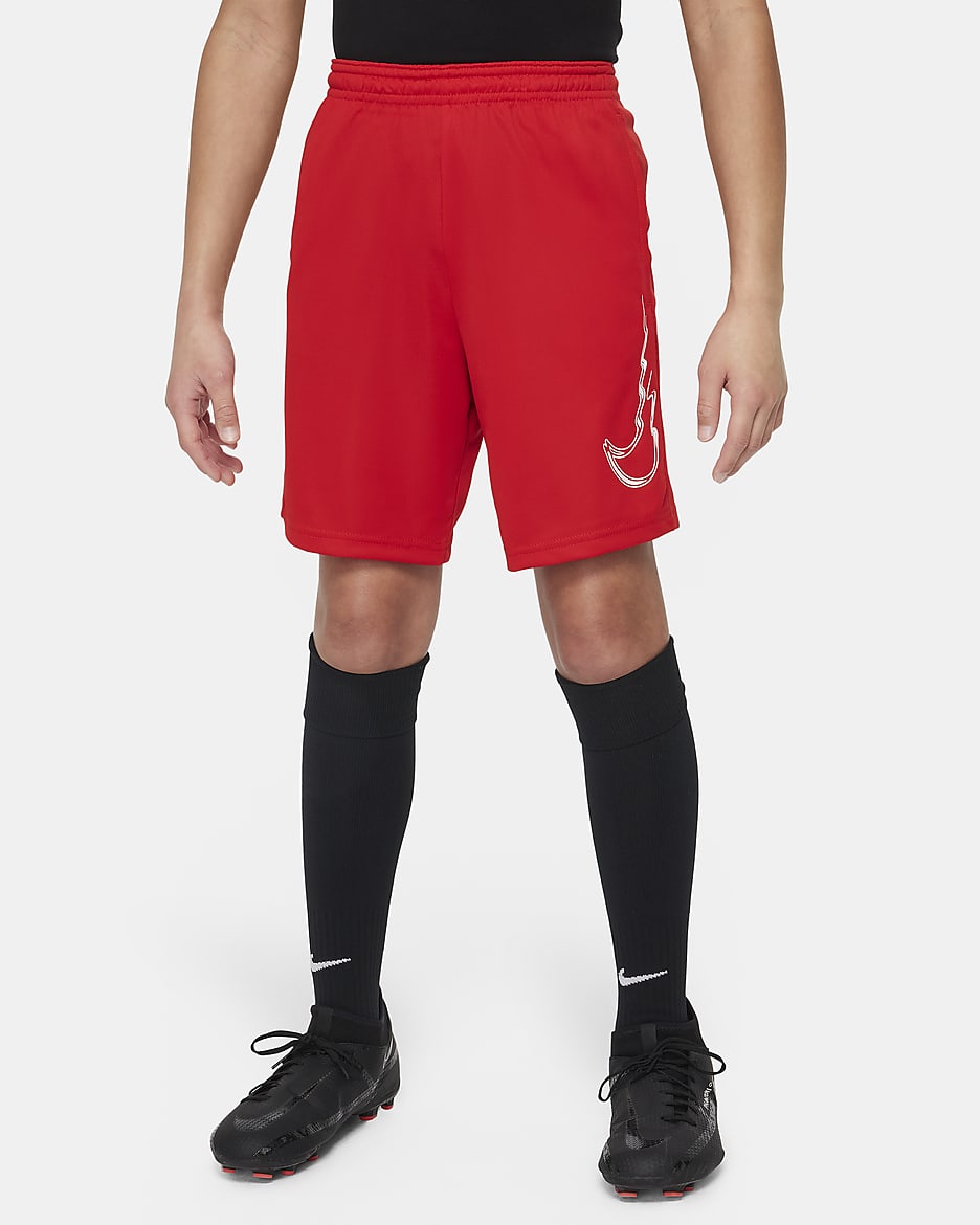 Nike Trophy23 Dri-FIT-træningsshorts til større børn - University Red/hvid