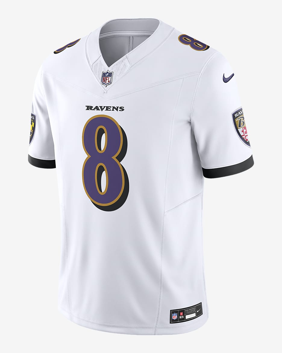 Jersey de fútbol americano Nike Dri-FIT de la NFL Limited para hombre Lamar Jackson Baltimore Ravens - Blanco