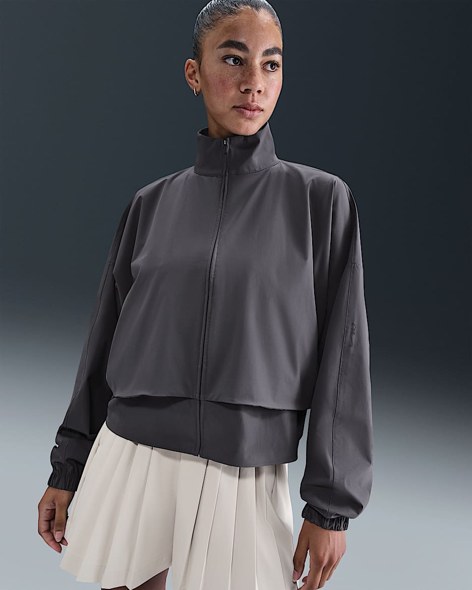 Nike 24.7 PerfectStretch Women's Dri-FIT Oversized Full-Zip Jacket - Thunder Grey/Dark Shadow