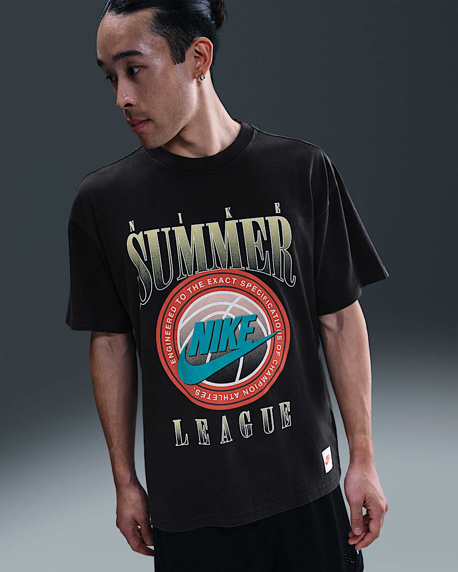 ナイキ メンズ マックス90 バスケットボール Tシャツ - ブラック
