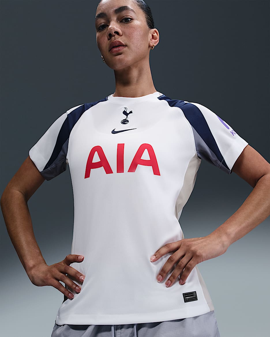 Primera equipación Stadium Tottenham Hotspur 2025/26 Camiseta de fútbol Replica Nike Dri-FIT - Mujer - Blanco/Light Iron Ore/Binary Blue