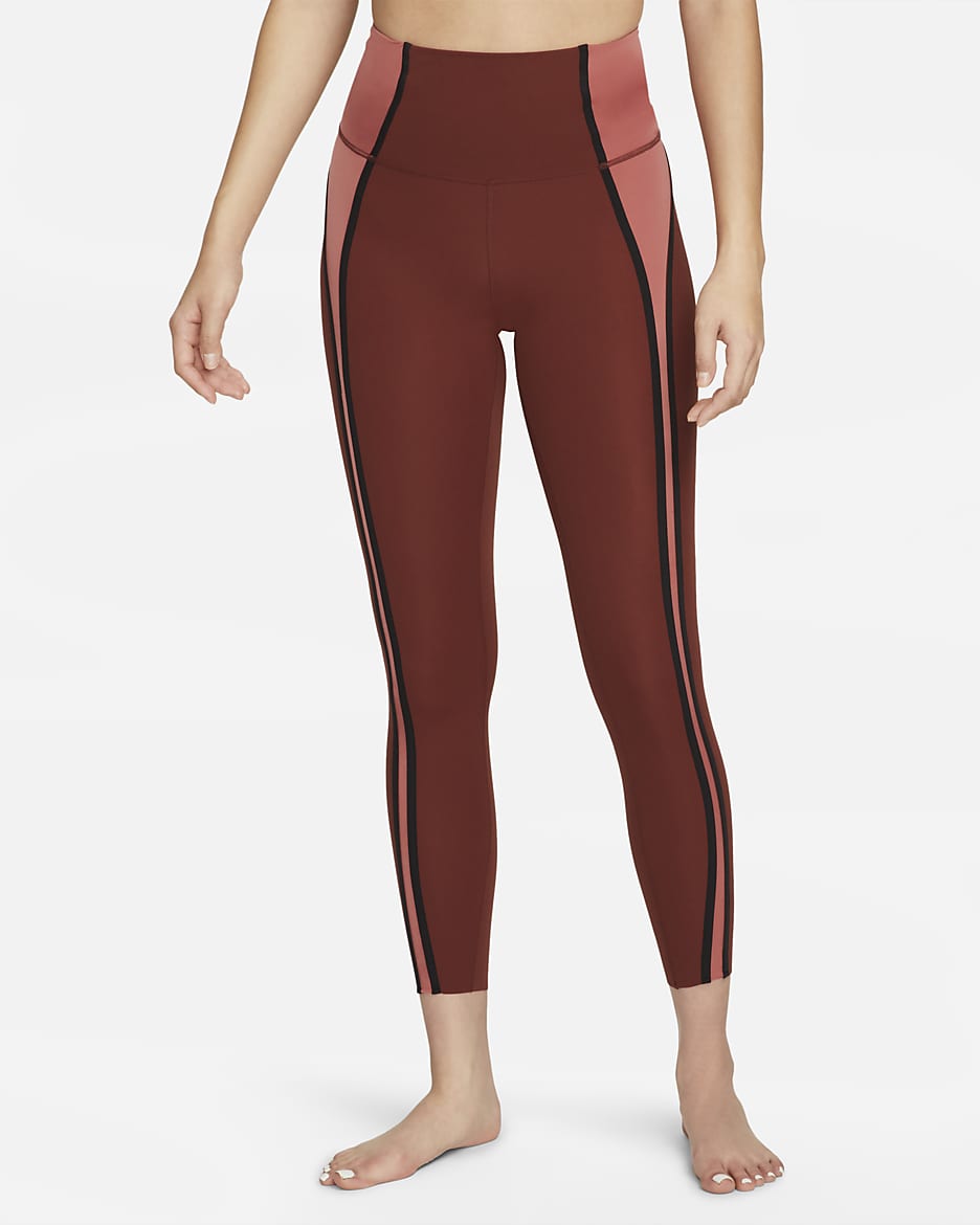 Nike Yoga Luxe Women's 7/8 High-Rise Leggings - Oxen Brown/Canyon Rust/Black/Iron Grey