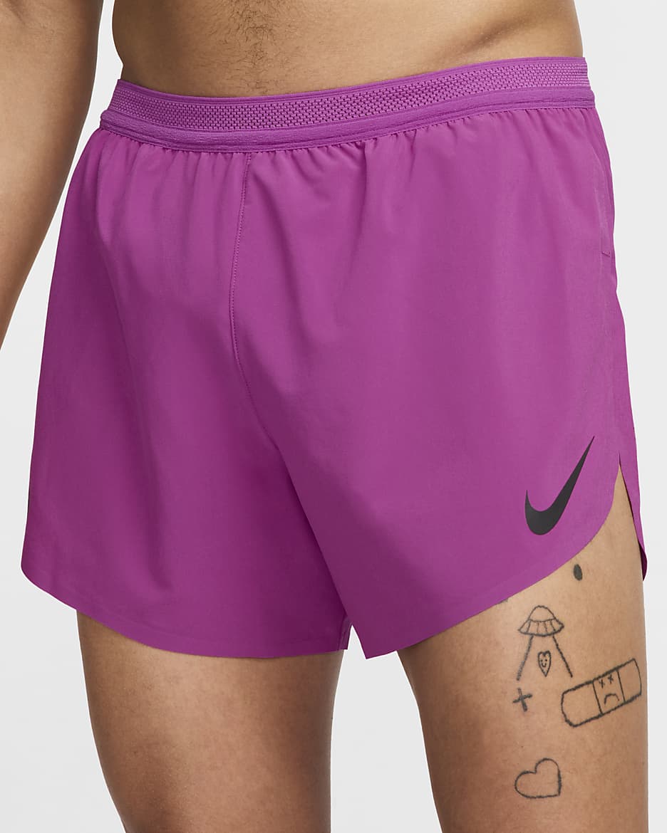 Short de running avec sous-short intégré 10 cm Dri-FIT ADV Nike AeroSwift pour homme - Hot Fuchsia/Noir