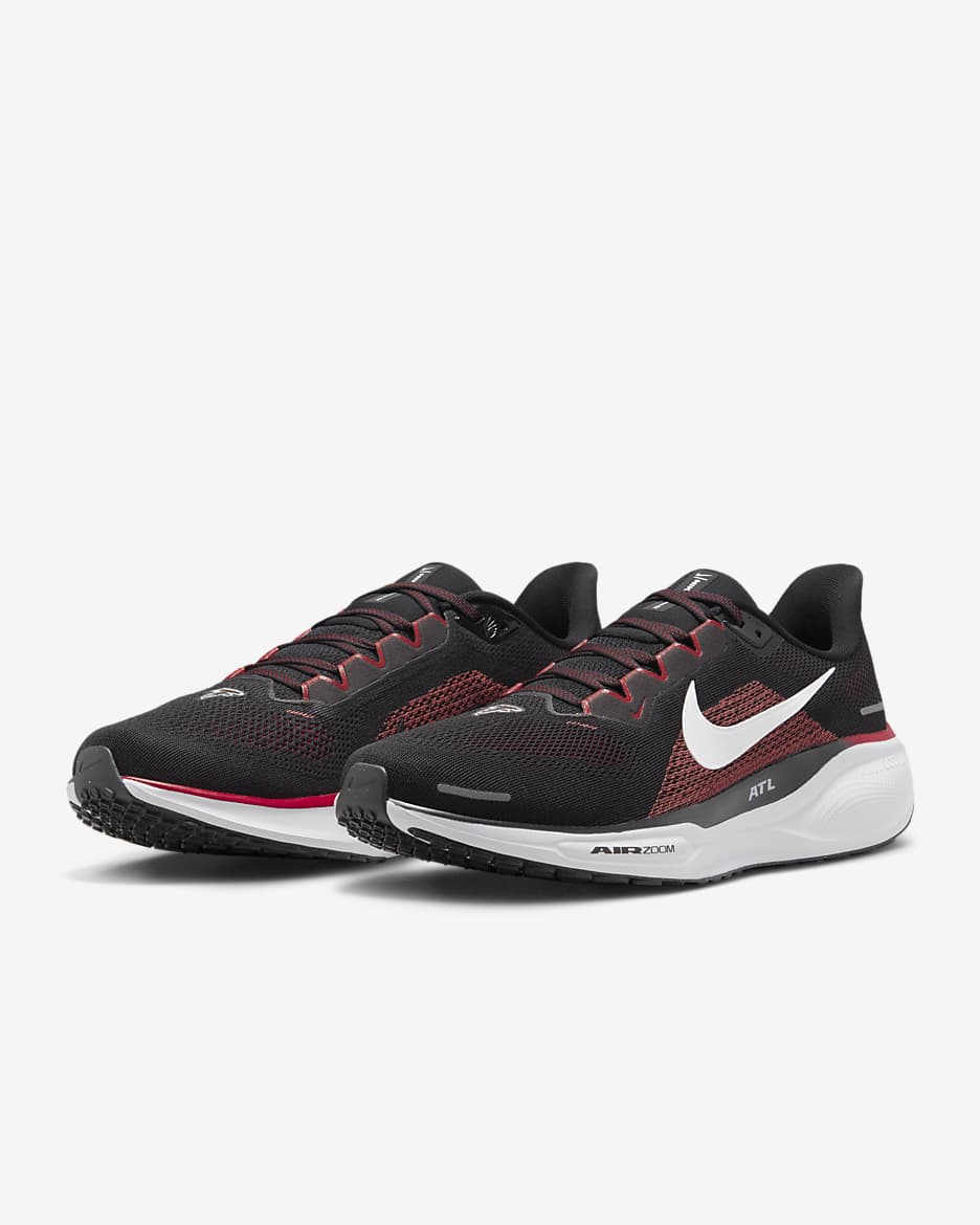 Nike Pegasus 41 NFL Atlanta Falcons Men's Road Running Shoes - Black/White/Gym Red/White