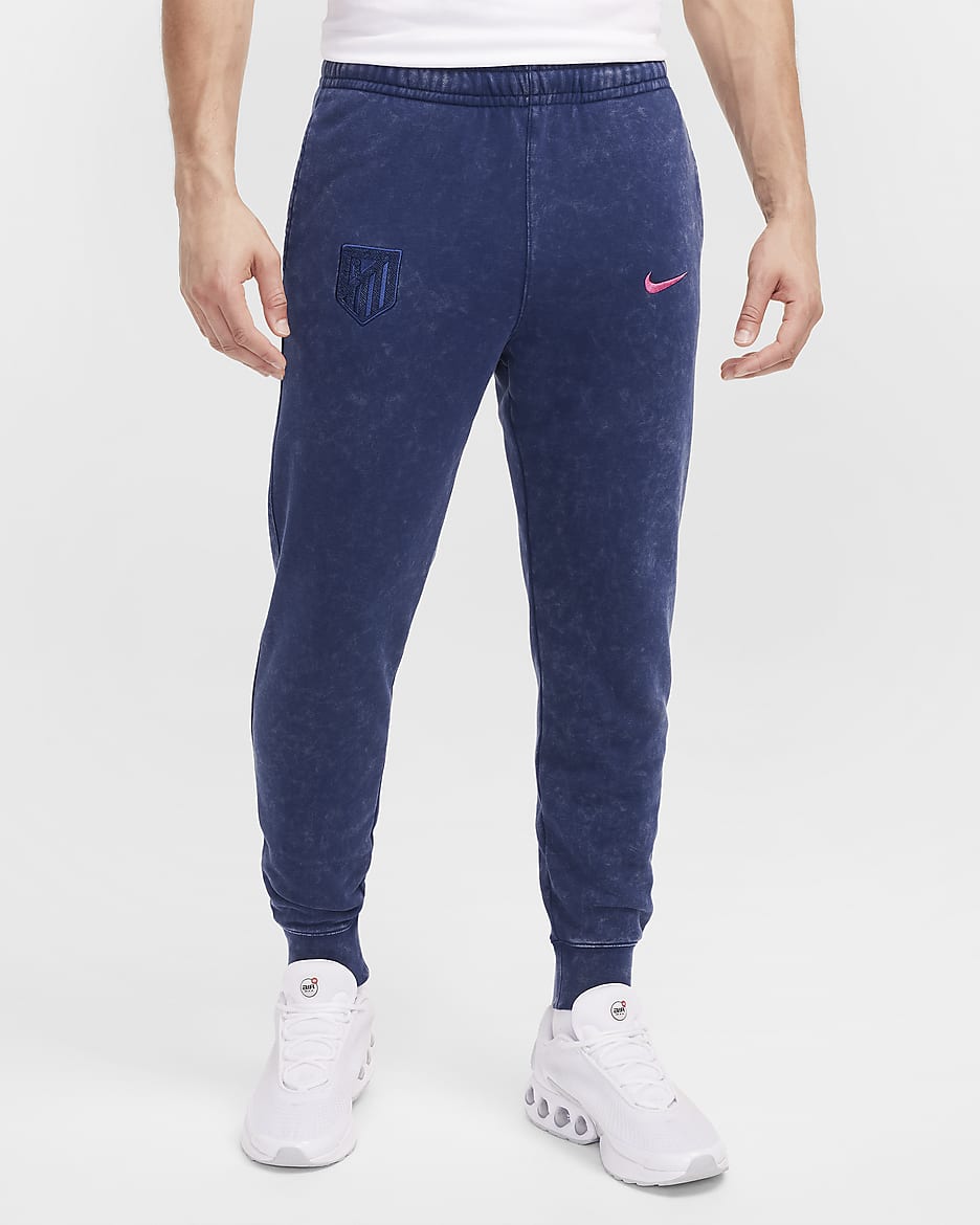 Atlético Madrid Club Third Men's Nike Football French Terry Joggers - Blue Void/Pink Glow