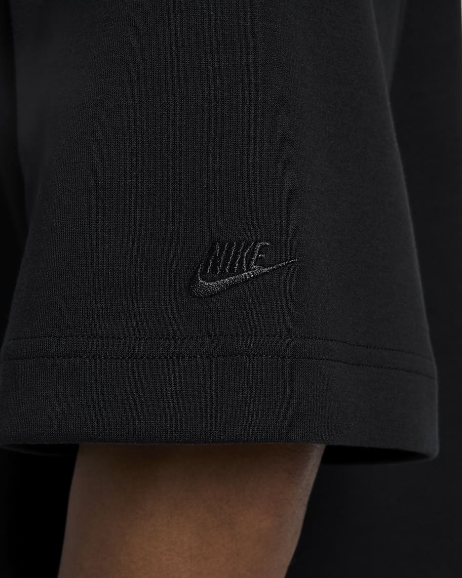 Haut en tissu Fleece à manches courtes Nike Tech pour homme - Noir/Noir