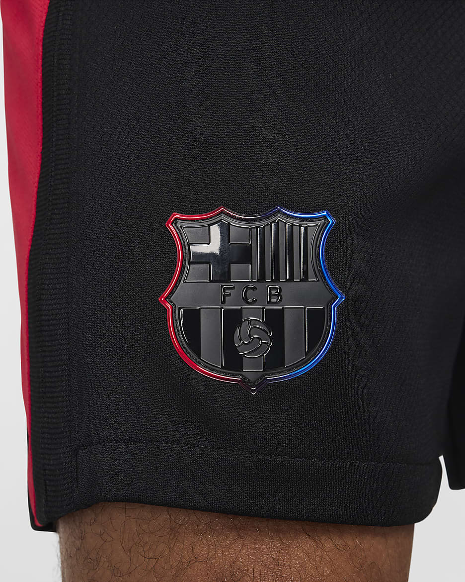 F.C. Barcelona 2024/25 Stadium Away Men's Nike Dri-FIT Football Replica Shorts - Black/University Red/Hyper Royal/Black