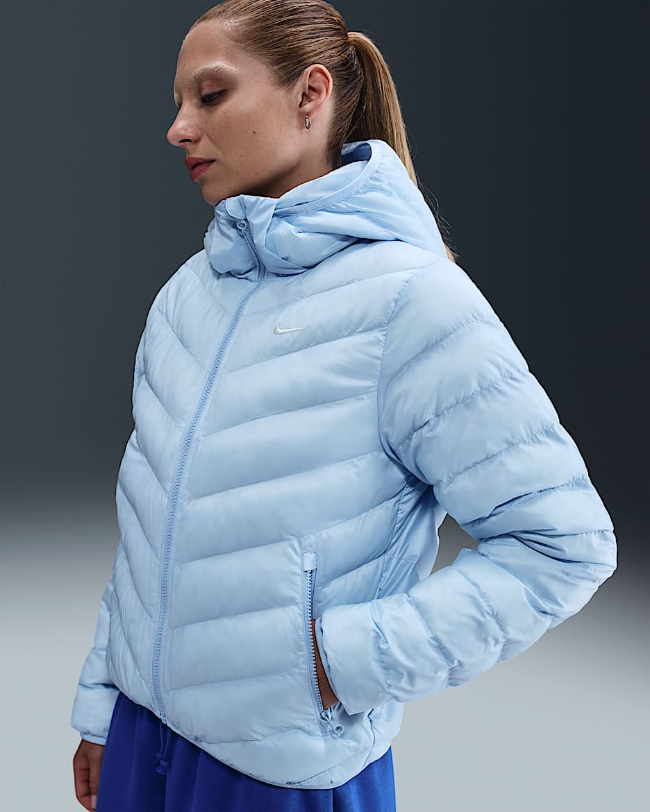 Nike Sportswear Windpuffer Women's Therma-FIT Hooded Puffer - Celestine Blue/Sail