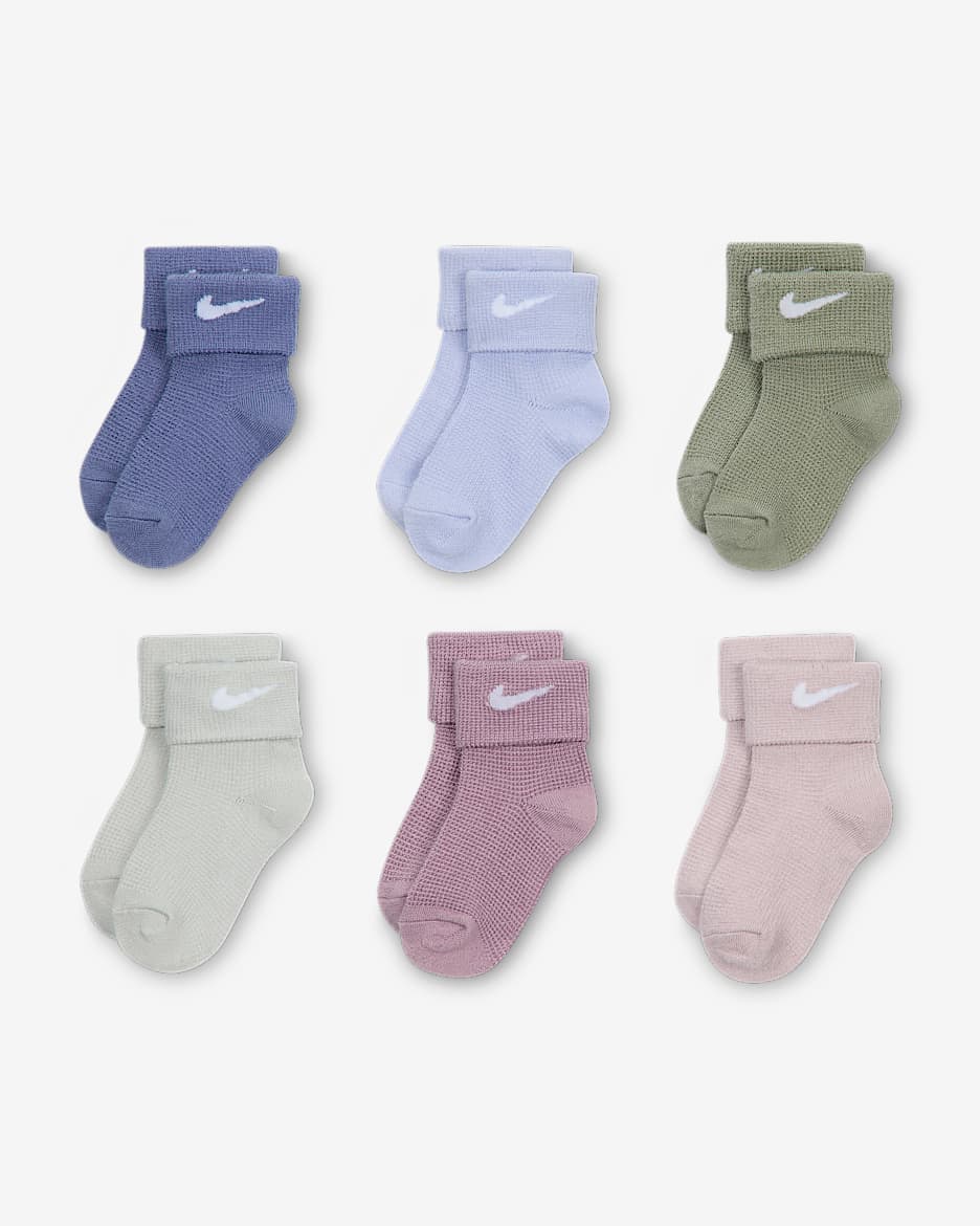 Nike Baby Waffle Knit Socks (6 Pairs) - Multi-Color