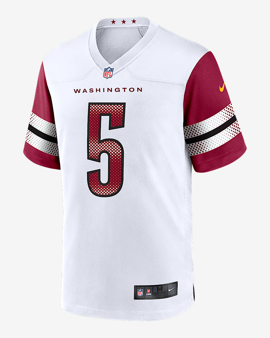 Jersey Nike de la NFL Game para hombre Jayden Daniels Washington Commanders - Blanco