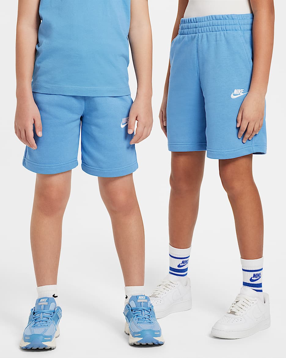 Shorts Nike Sportswear Club Fleece i sweatshirttyg för ungdom - Blue Beyond/Vit
