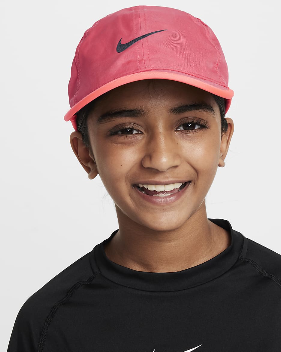 Gorra ligera desestructurada para niños Nike Dri-FIT Club - Rosa margarita/Ponche cálido/Negro