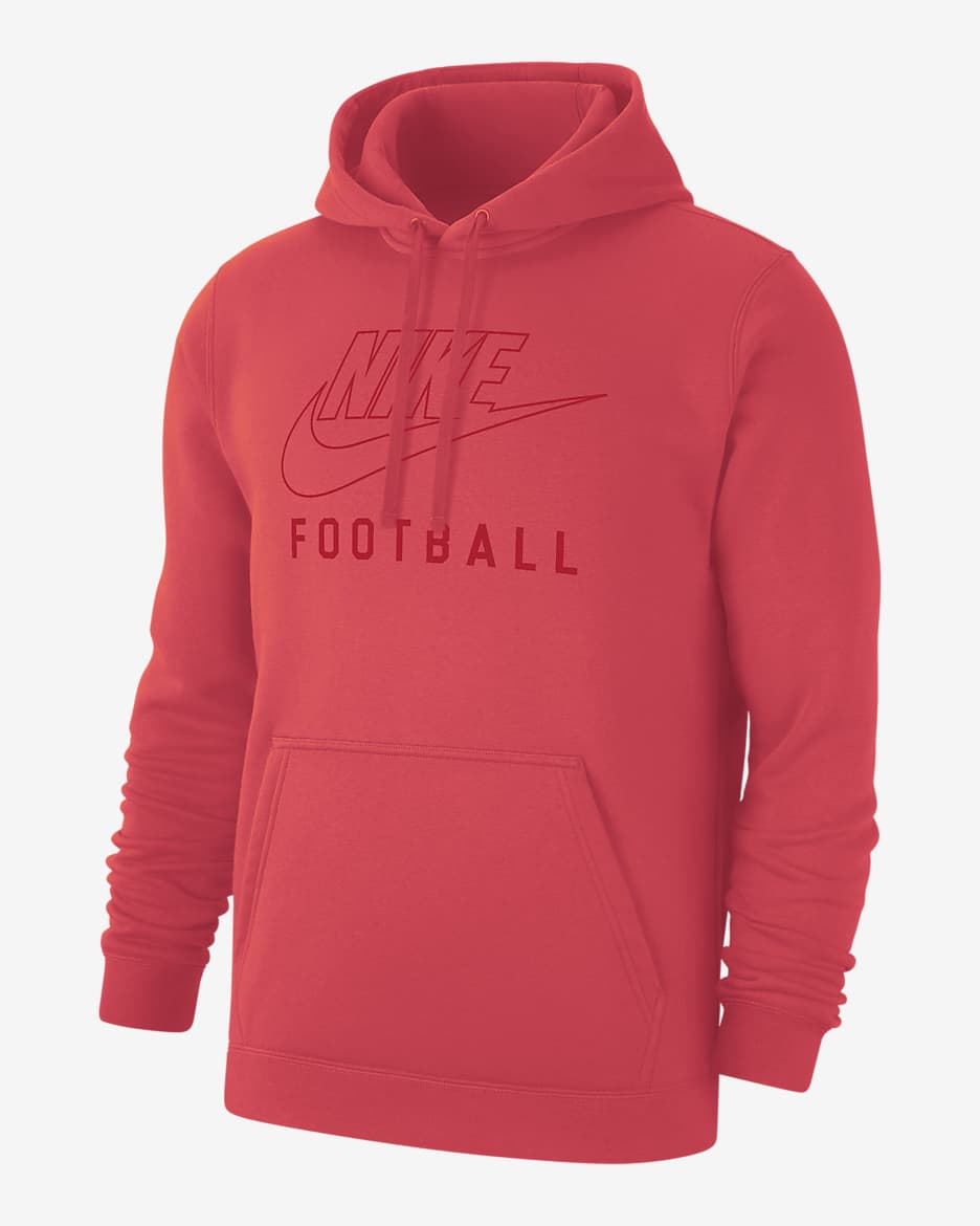 Nike Swoosh Club Fleece Men's Baseball Pullover Hoodie - Ember Glow