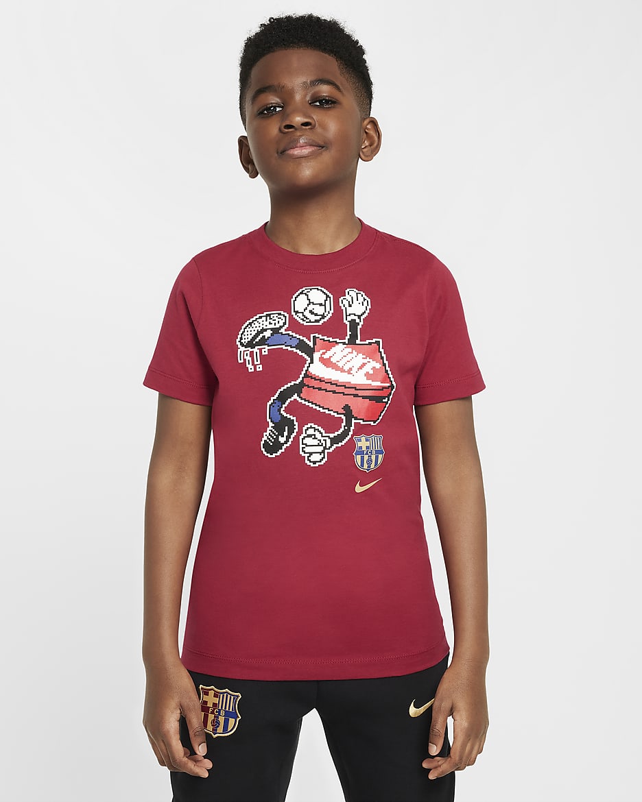 Ποδοσφαιρικό T-Shirt Nike Μπαρτσελόνα για μεγάλα παιδιά - Noble Red