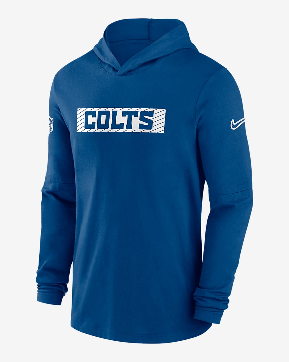 Indianapolis Colts Sideline Men's Nike Dri-FIT NFL Long-Sleeve Hooded Top - Royal