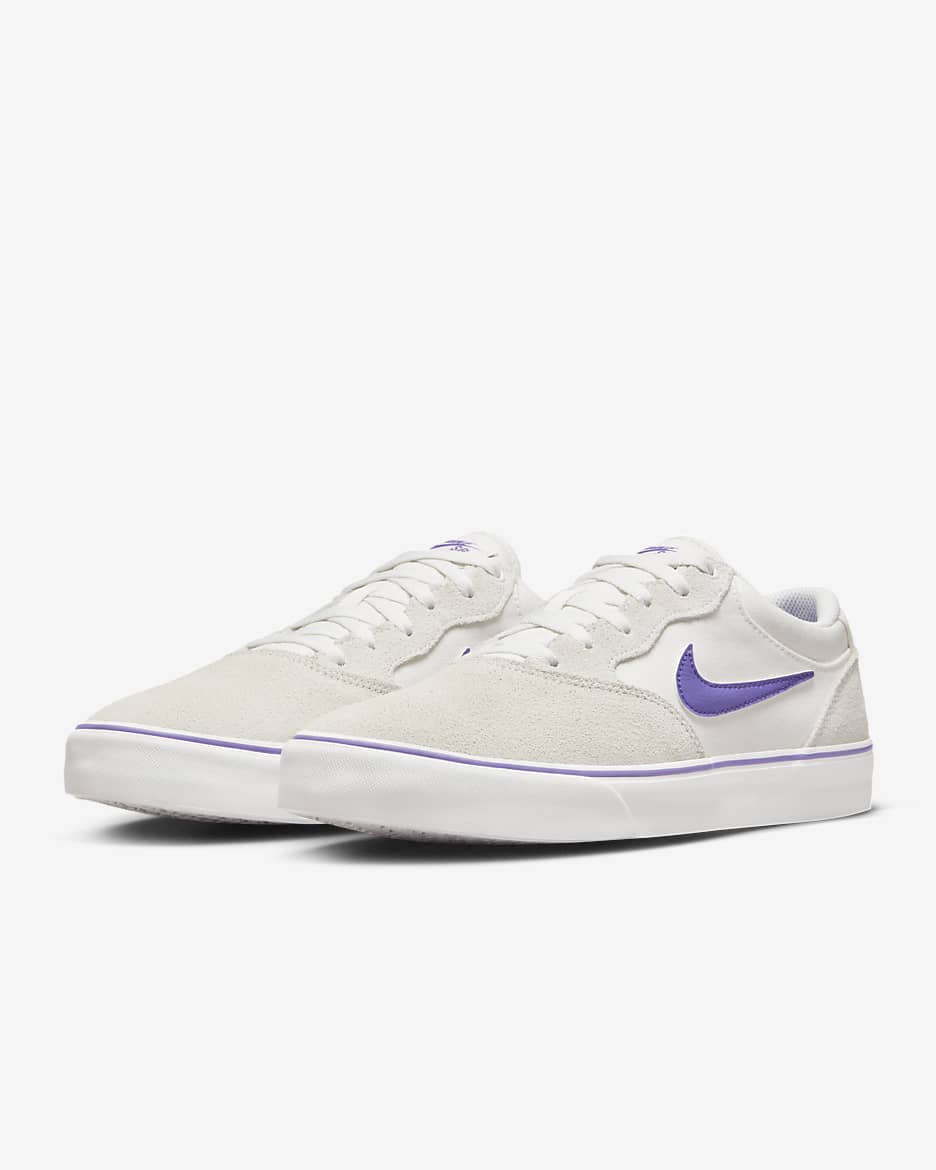 Nike SB Chron 2 Skate Shoe - Summit White/Summit White/Sand Drift/Action Grape