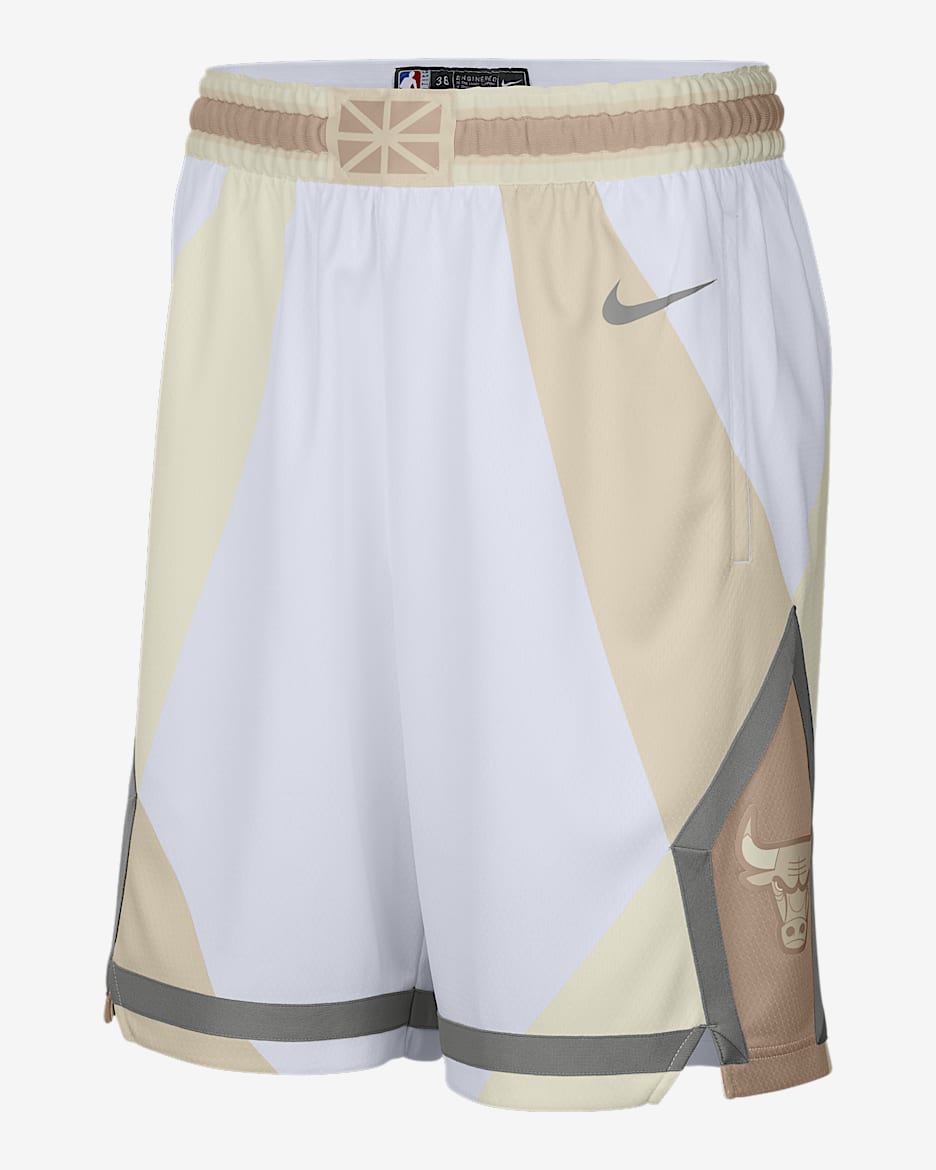 Chicago Bulls 2024/25 City Edition Men's Nike Dri-FIT NBA Swingman Shorts - White/Dark Steel Grey