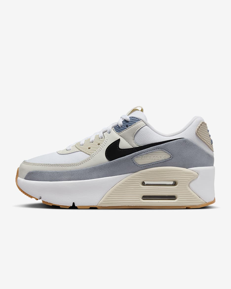 รองเท้าผู้หญิง Nike Air Max 90 LV8 - ขาว/Ashen Slate/Light Orewood Brown/ดำ