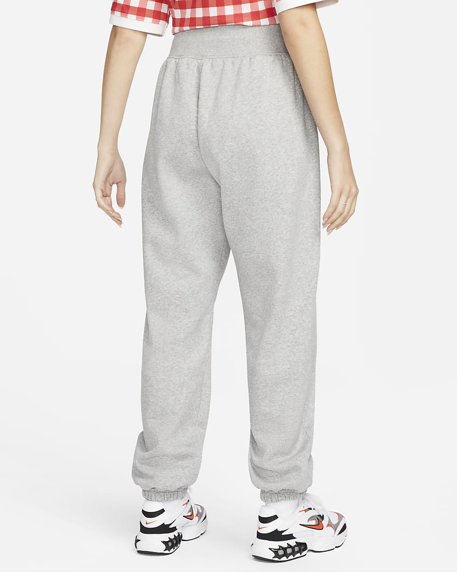 Pantalon de survêtement oversize à taille haute Nike Sportswear Phoenix Fleece pour Femme - Dark Grey Heather/Sail