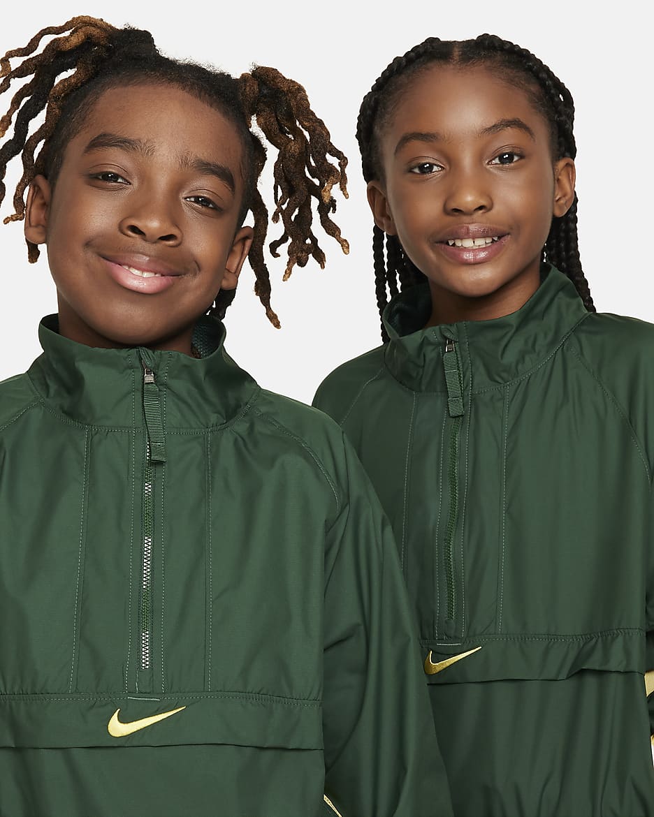 Nike Older Kids' (Boys') Repel Long-Sleeve 1/2-Zip Jacket - Fir/Saturn Gold/Saturn Gold