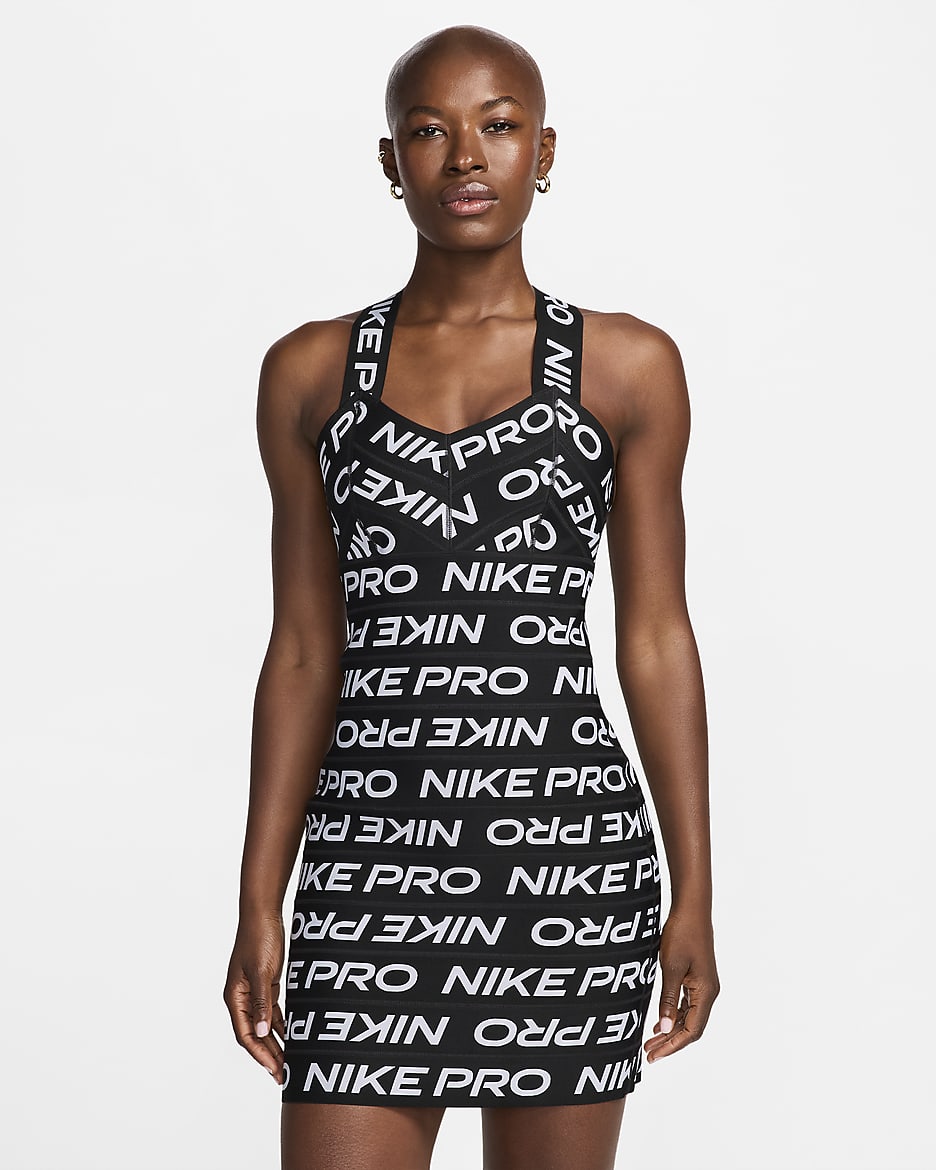 Nike Pro Women's Bandage Dress - Black/White/White