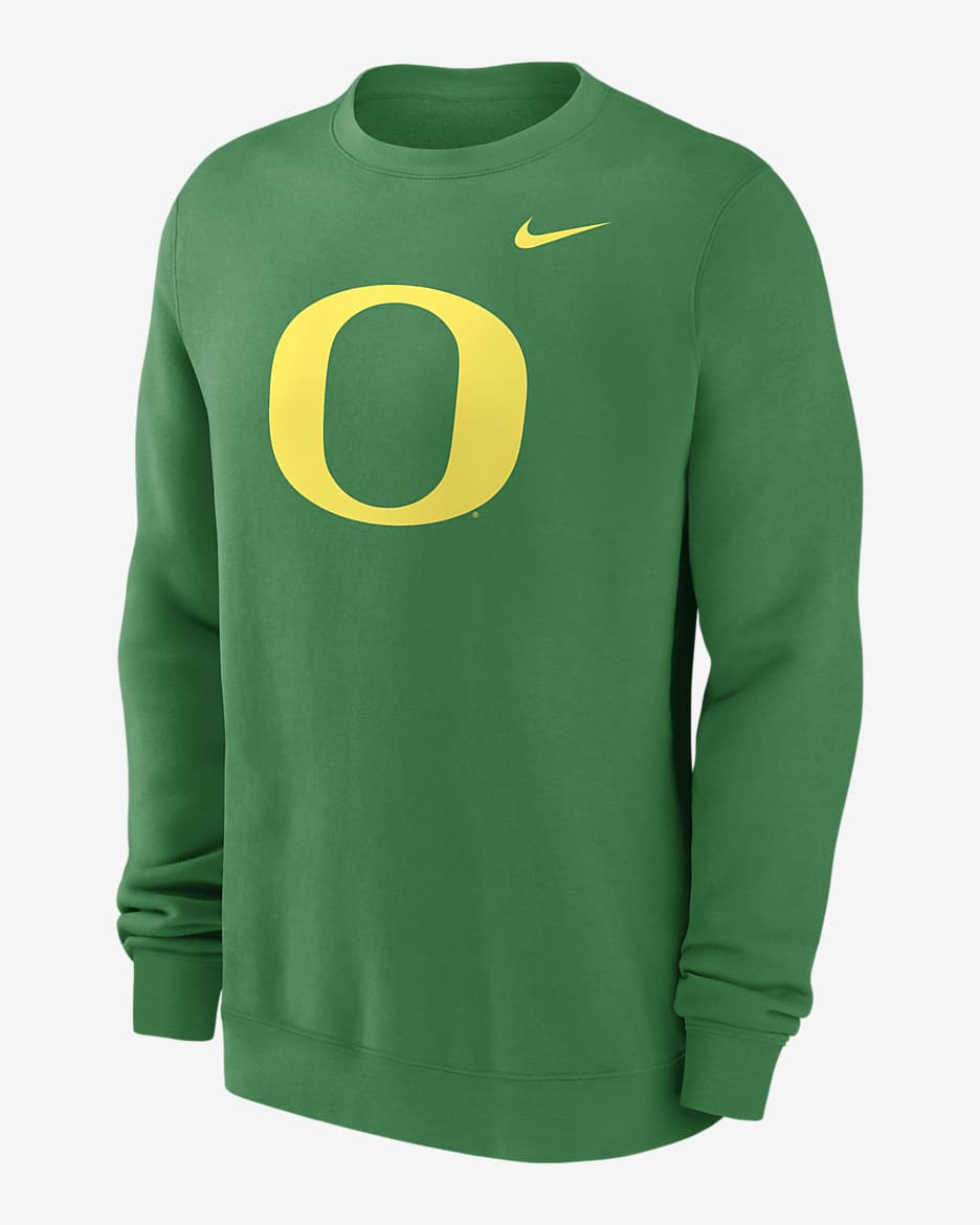 Sudadera de cuello redondo sin cierre universitaria Nike para hombre Oregon Ducks Primetime Evergreen Logo - Verde