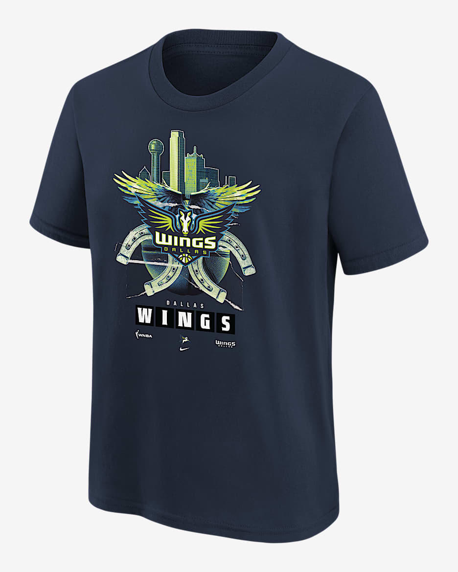 Playera Nike WNBA para niños talla grande Dallas Wings - Azul marino universitario