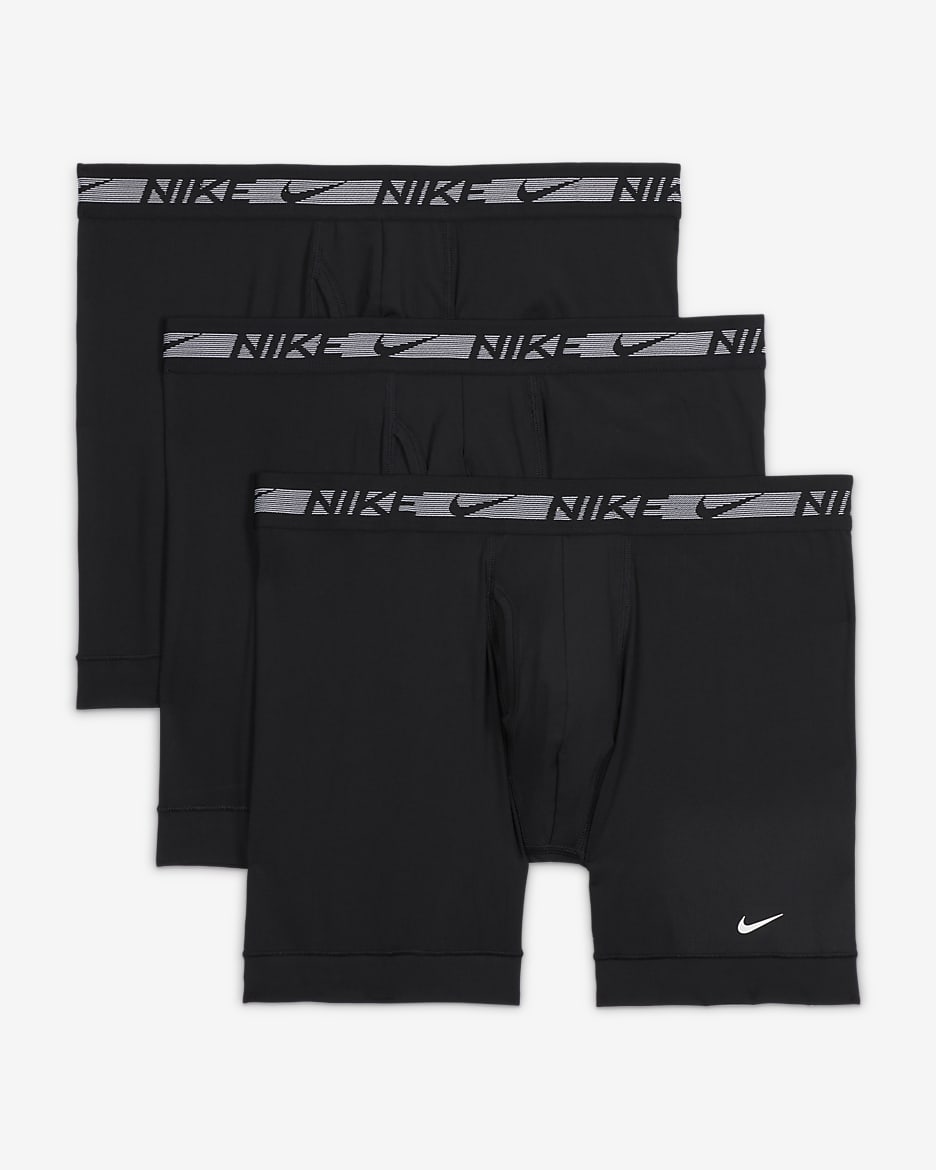 Ropa interior para hombre Nike Dri-FIT Ultra-Stretch Micro (paquete de 3) - Negro