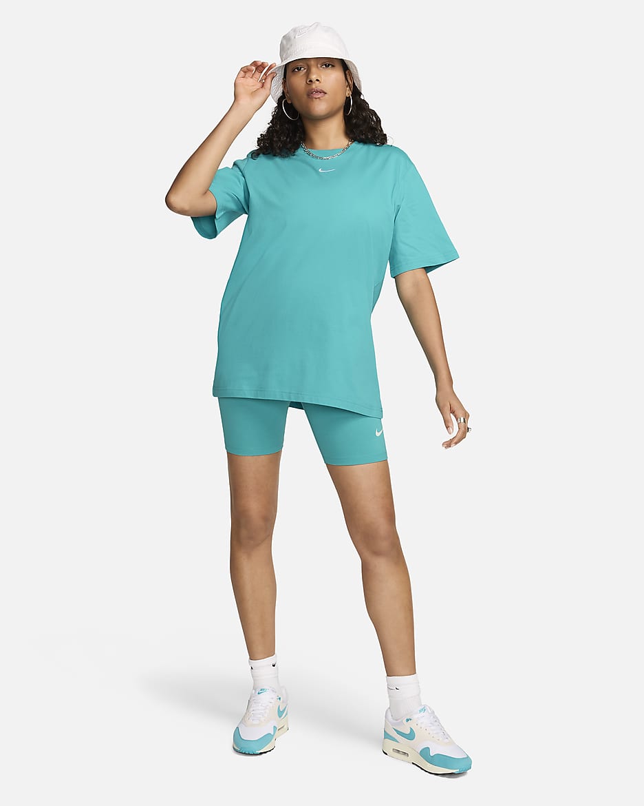 Nike Sportswear Classic Women's High-Waisted 8" Biker Shorts - Dusty Cactus/Sail