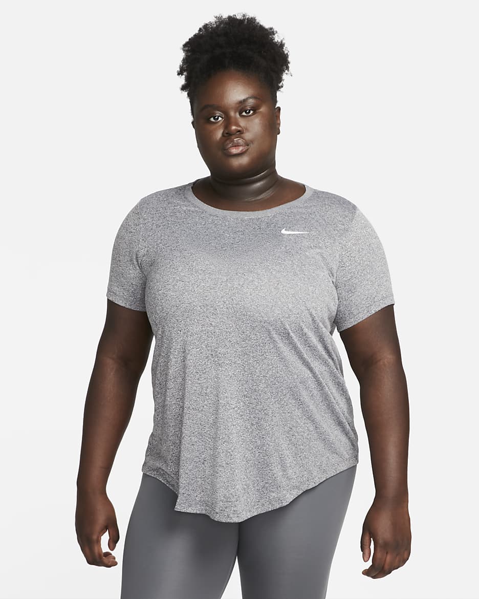 Playera para mujer (talla grande) Nike Dri-FIT - Negro/Puro/Jaspeado/Blanco