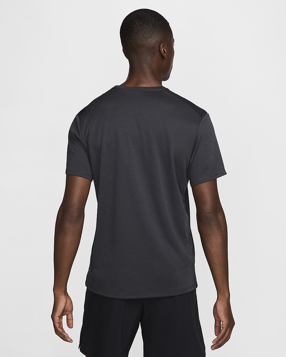 Nike Miler Men's Dri-FIT Short-Sleeve Running Top - Anthracite/Black/Heather/White