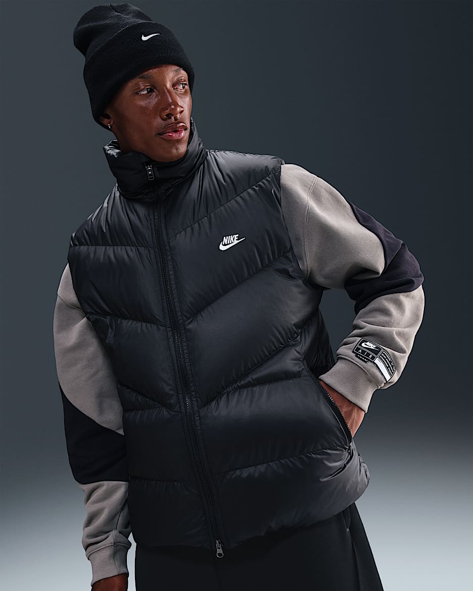 Nike Windrunner Chaleco de plumón Statement - Hombre - Negro/Negro/Blanco