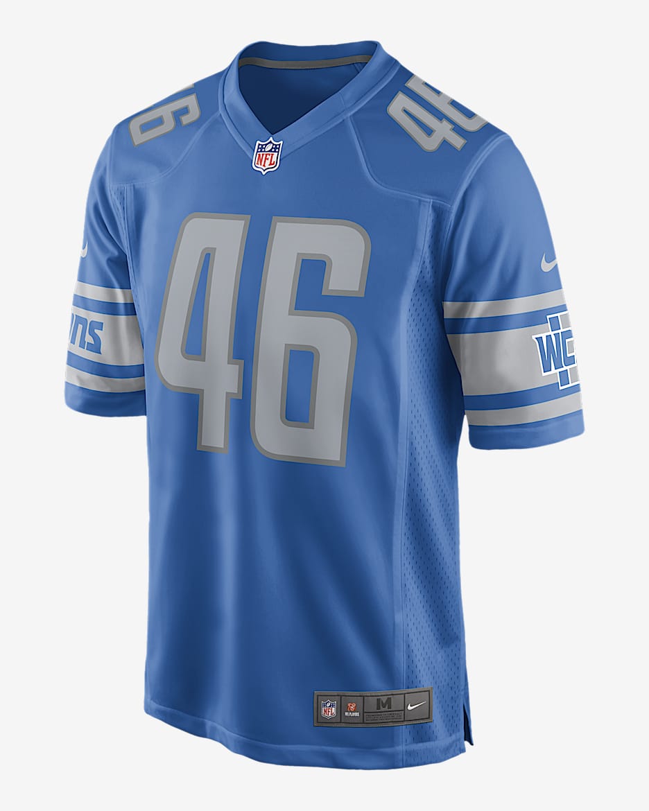 NFL Detroit Lions (Jack Campbell) Men's Game Football Jersey - Battle Blue