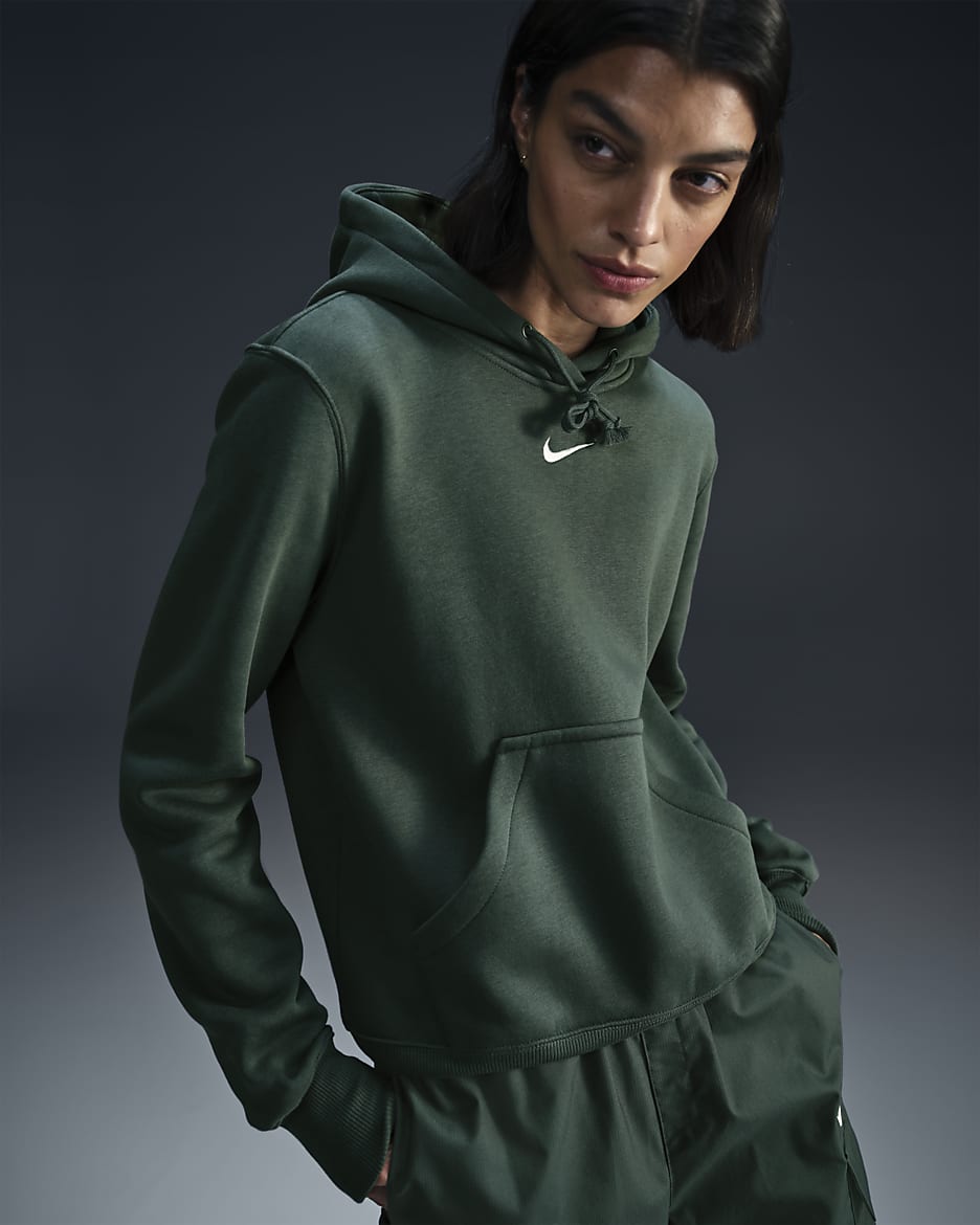 Nike Sportswear Phoenix Fleece hoodie voor dames - Vintage Green/Sail