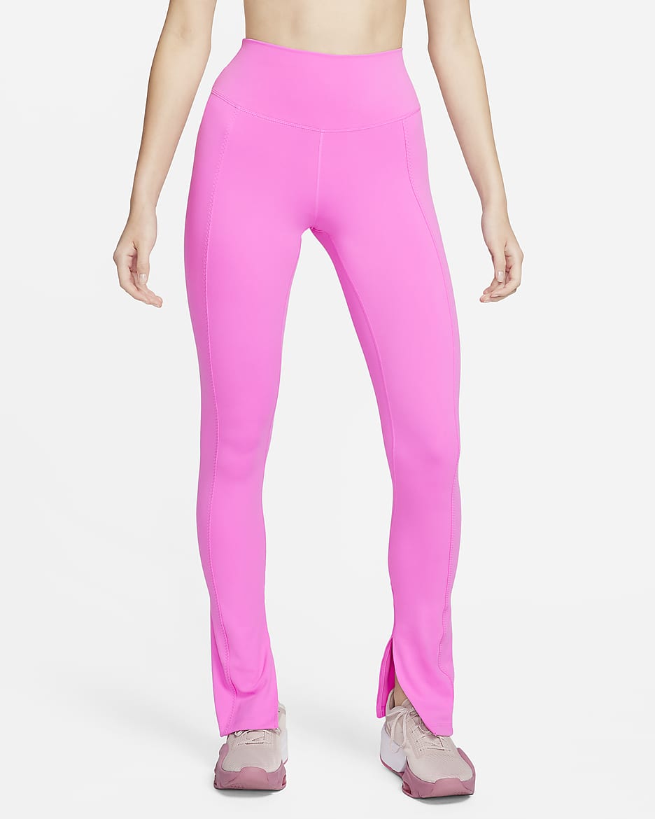 Nike One Women's High-Waisted Full-Length Split-Hem Leggings - Playful Pink