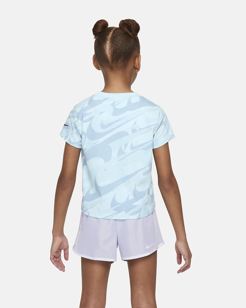 Playera con gráfico para niños talla pequeña Nike Prep in Your Step - Azul glacial