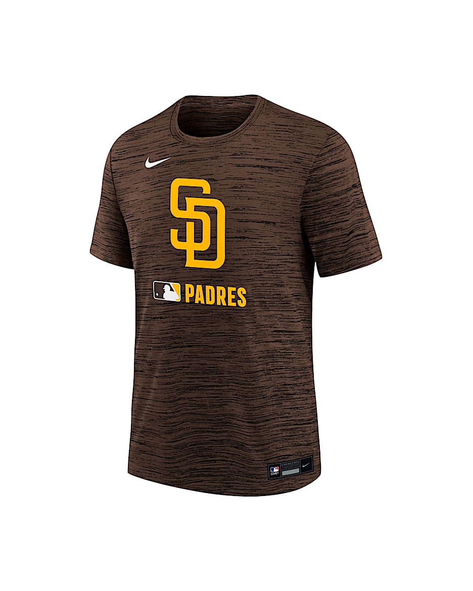 Playera Nike Dri-FIT de la MLB para niños talla grande San Diego Padres Authentic Collection Velocity - Marrón