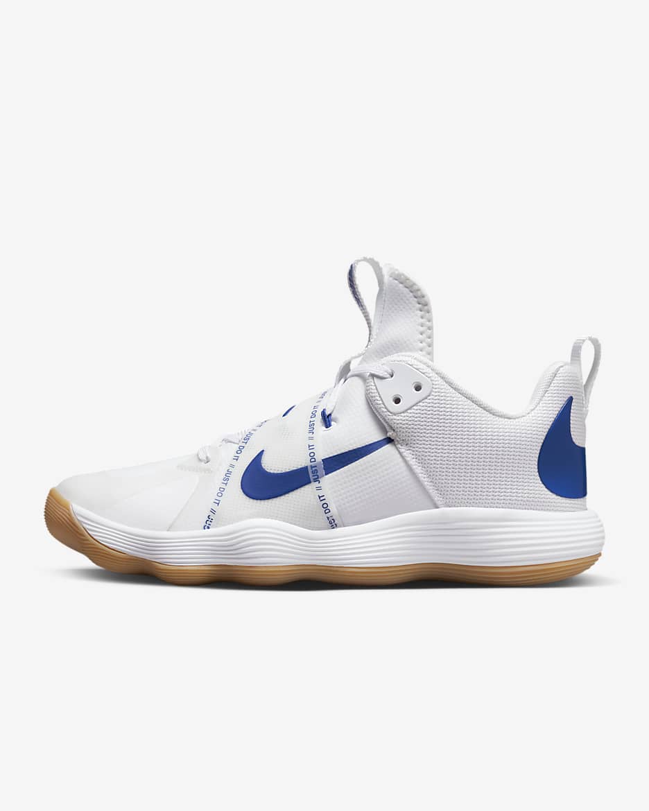 Nike React HyperSet Indoor Court Shoes - White/Gum Light Brown/Game Royal