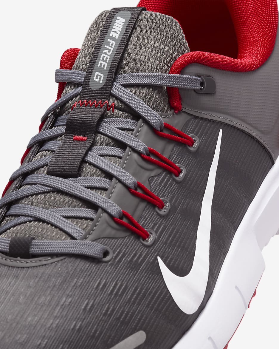 Nike Free Golf NN Golf Shoes - Iron Grey/University Red/Smoke Grey/White