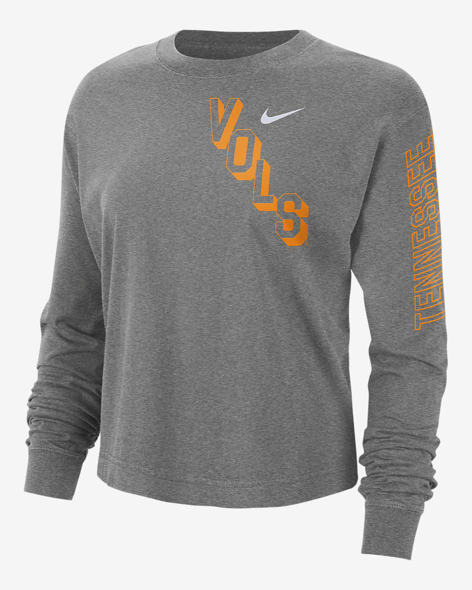 Tennessee Heritage Women's Nike College Boxy Crew-Neck T-Shirt - Dark Grey Heather