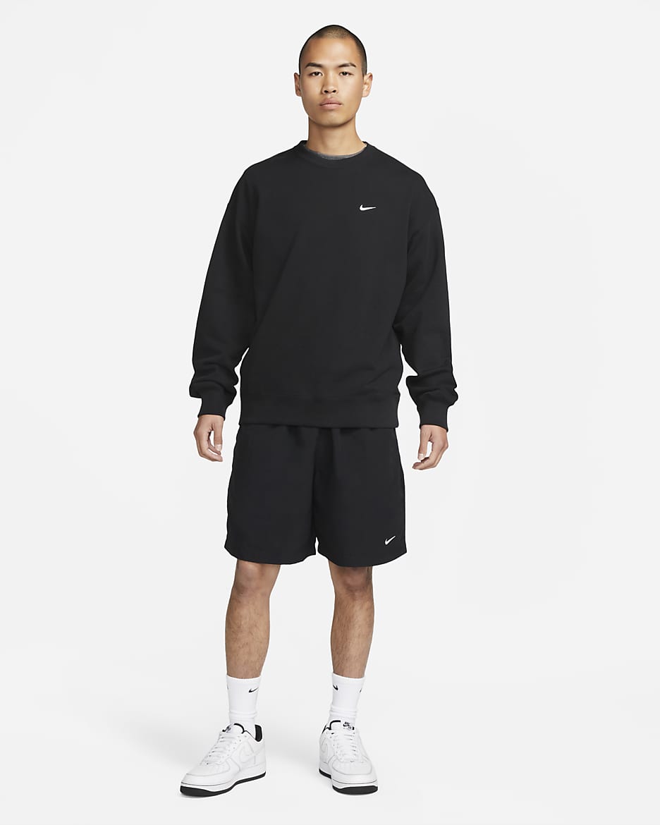 Nike Solo Swoosh Men's French Terry Crew - Black/White