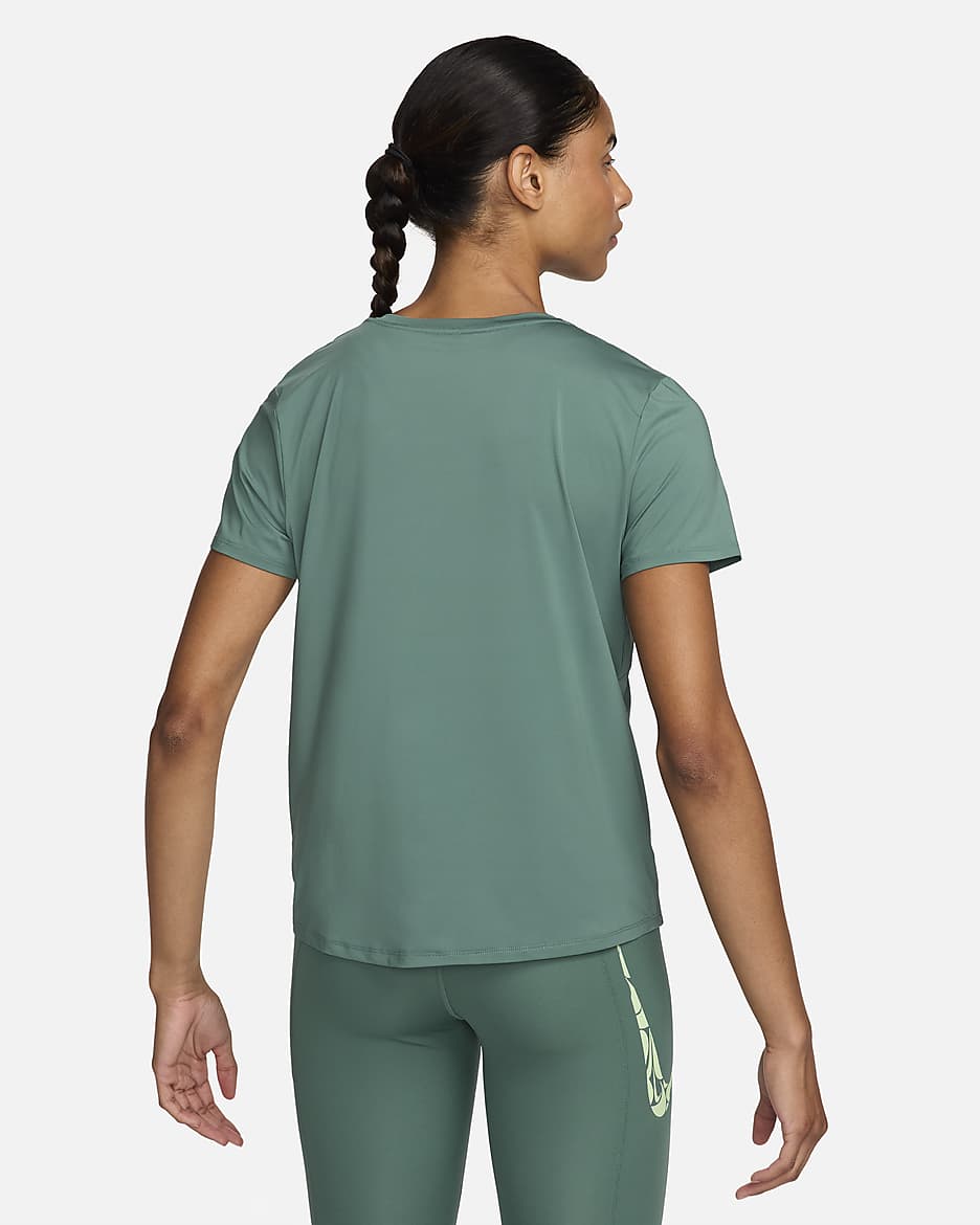 Nike One Swoosh Dri-FIT kortermet løpeoverdel til dame - Bicoastal/Vapor Green