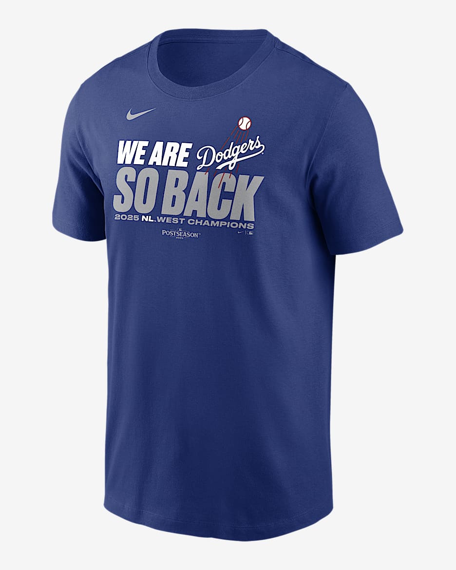 Los Angeles Dodgers 2025 National League West Champions Men's Nike MLB T-Shirt - Royal
