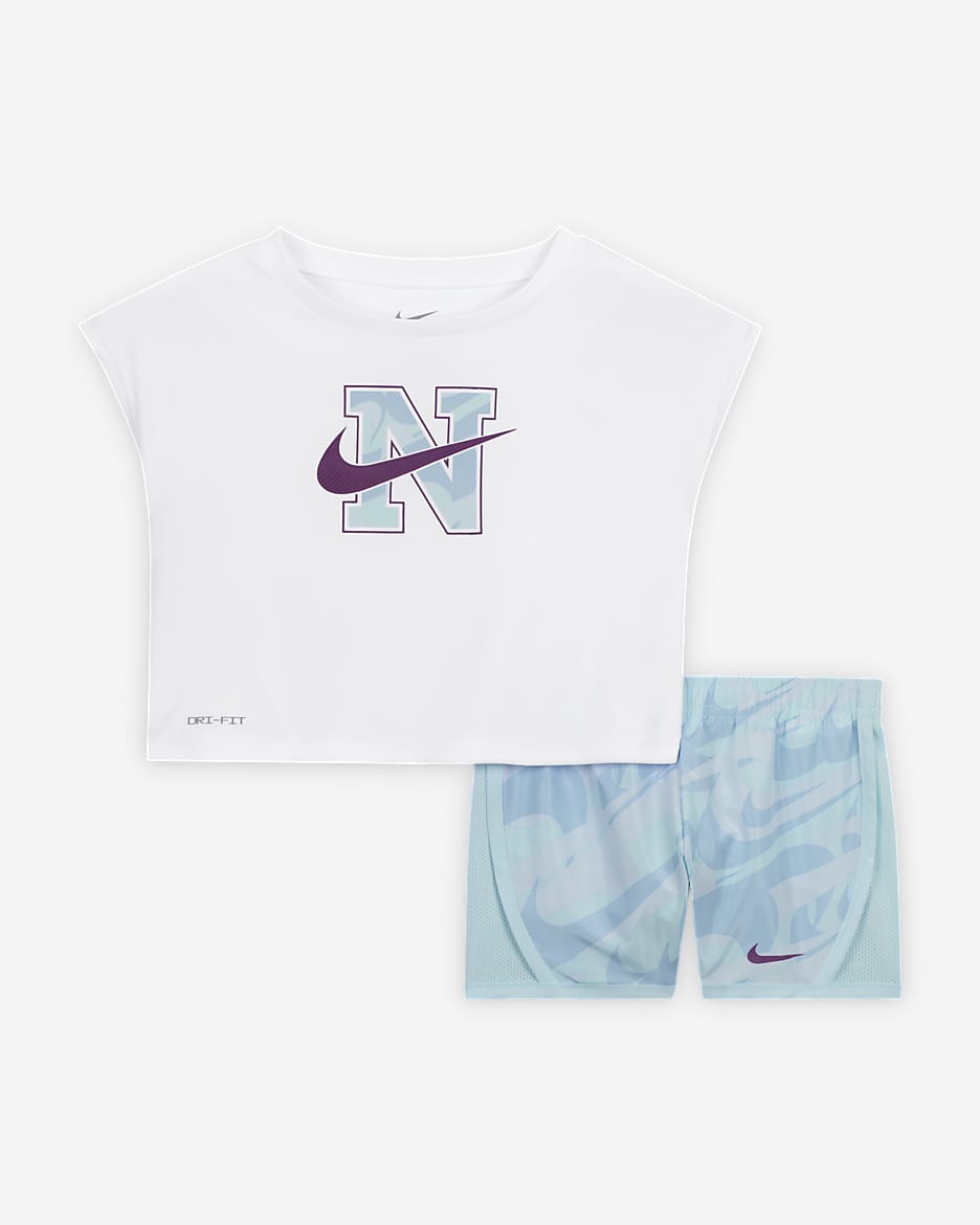 Nike Dri-FIT Prep in Your Step Baby (12–24M) Tempo Set - Glacier Blue