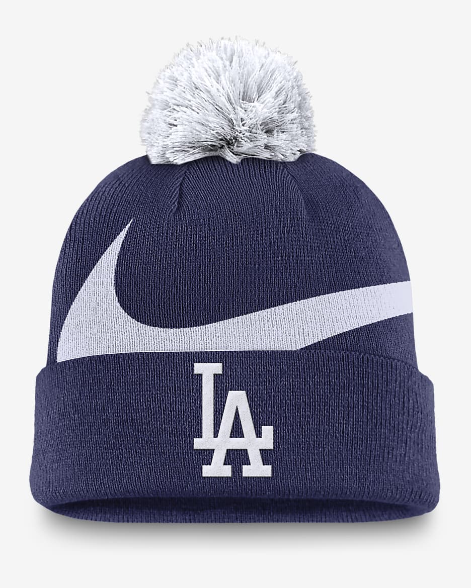 Los Angeles Dodgers Peak Men's Nike MLB Cuffed Pom Beanie - Royal