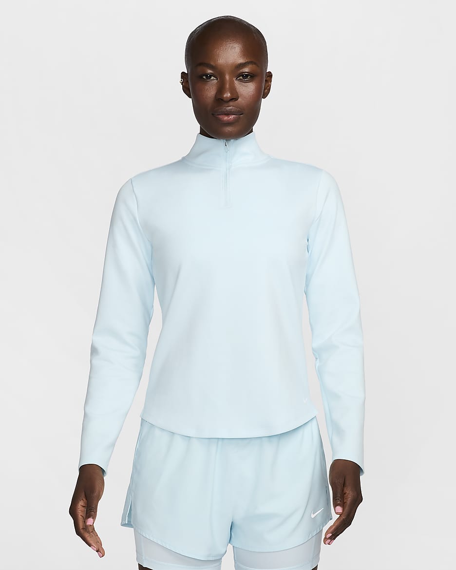 Nike Therma-FIT One Women's Long-Sleeve 1/2-Zip Top - Glacier Blue/White