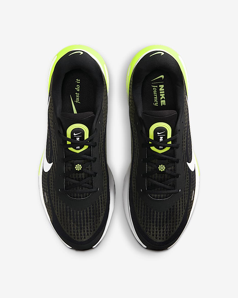 Chaussures de running sur route Nike Journey Run pour homme - Noir/Wolf Grey/Volt/Blanc