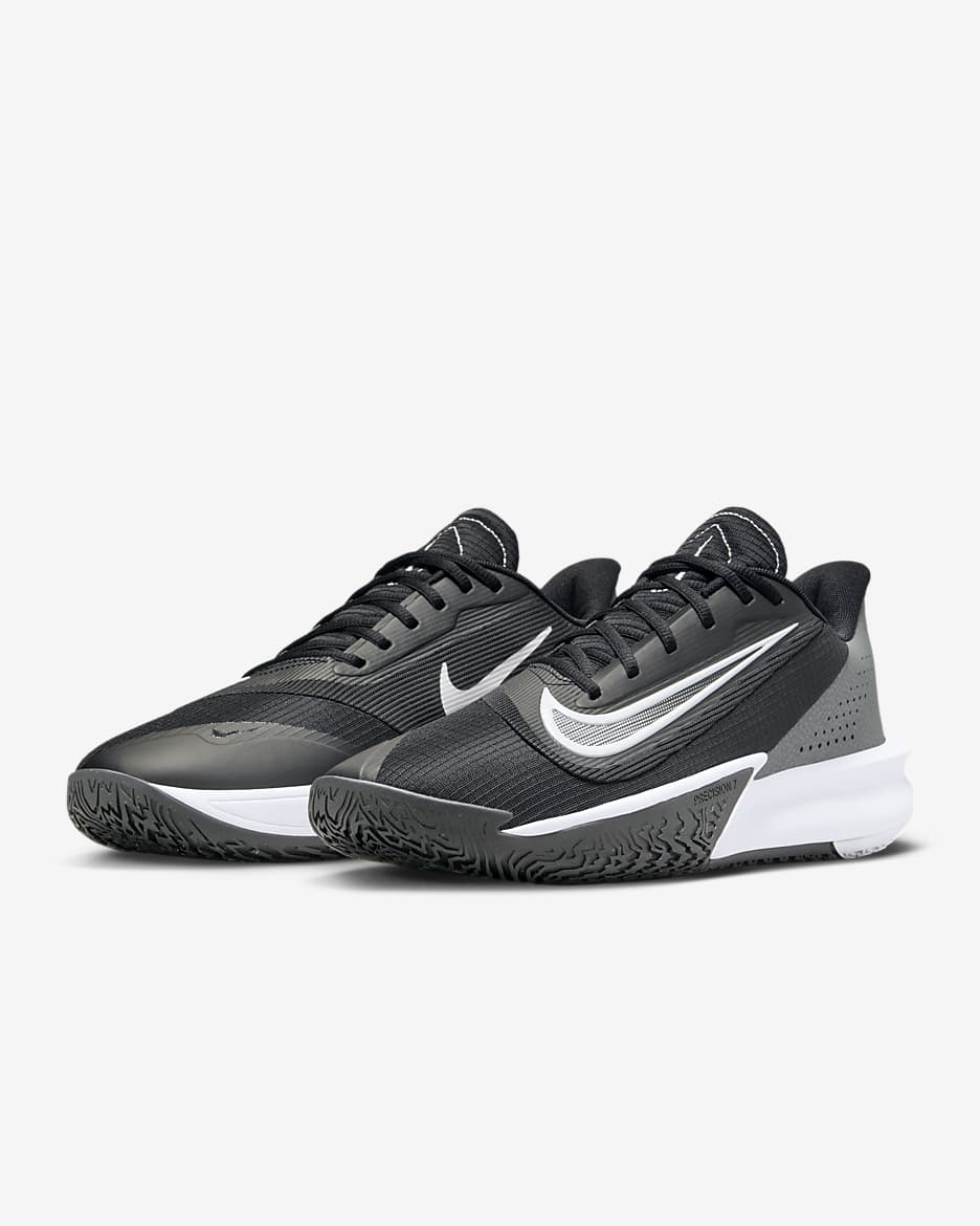 Sapatilhas de basquetebol Nike Precision 7 para homem - Preto/Cinzento Iron/Cinzento Smoke/Branco